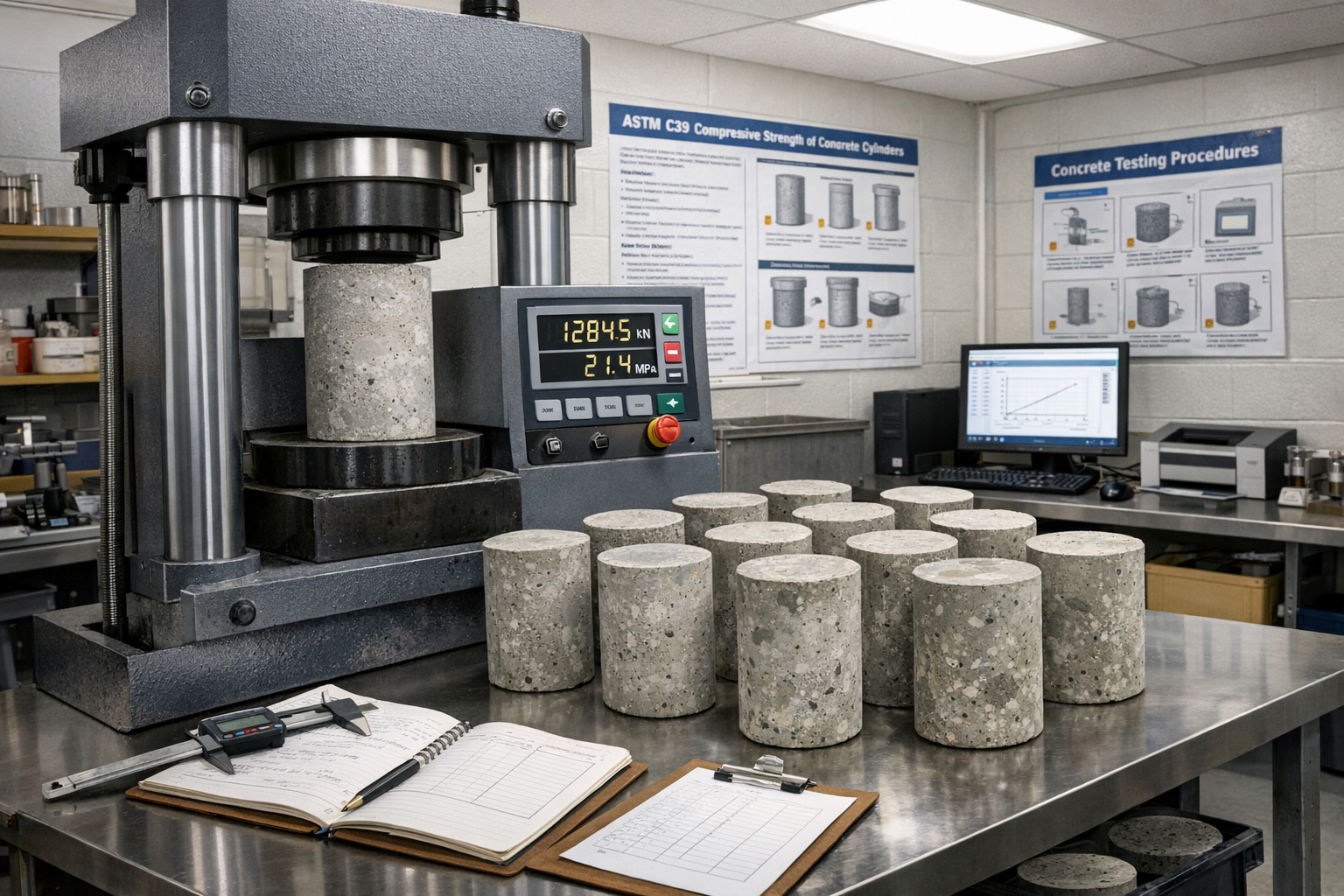 Compressive Strength of Concrete (ASTM C39): Formula & PSI